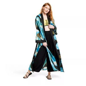 NWT Mixed Paint Print Cover Up Dress - Fe Noel x Target Black/Blue